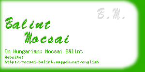 balint mocsai business card